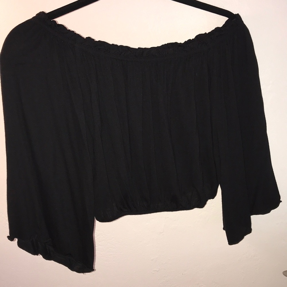 Cropped off the shoulder top